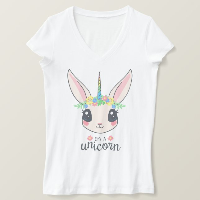 Camiseta de conejo unicornio (Anverso del diseño)