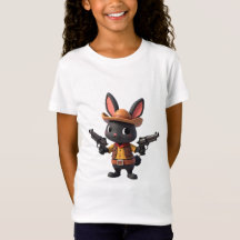 Camiseta de conejo vaquero negro bebé