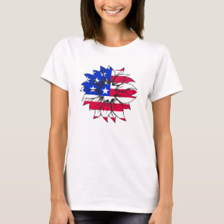 Camiseta de confort clásico con estilo floral
