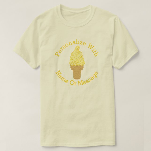Camiseta de cono de crema de hielo amarillo PERSON (Diseño del anverso)