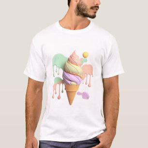 Camiseta de cono de helado dulce pastel