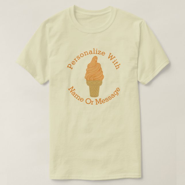 Camiseta de cono de helado Naranja PERSONALIZADA (Diseño del anverso)