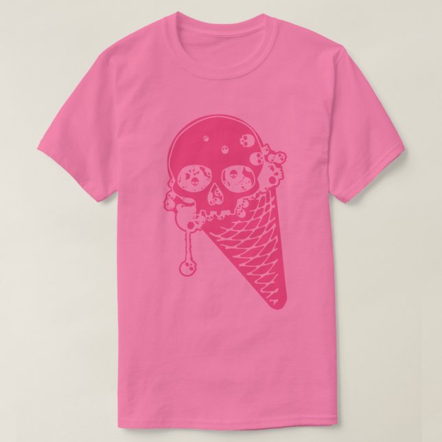 Camiseta De Cono De Helado Rosa Mal (Diseño del anverso)