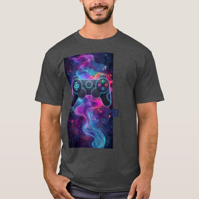 Camiseta de controlador de juegos espaciales abstr (Anverso)