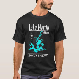 Camiseta de Coordenadas del Mapa Náutico del Lago