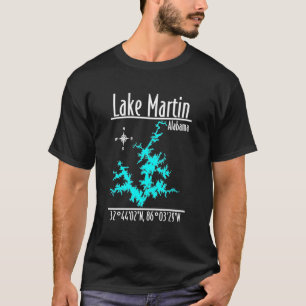 Camiseta de Coordenadas del Mapa Náutico del Lago