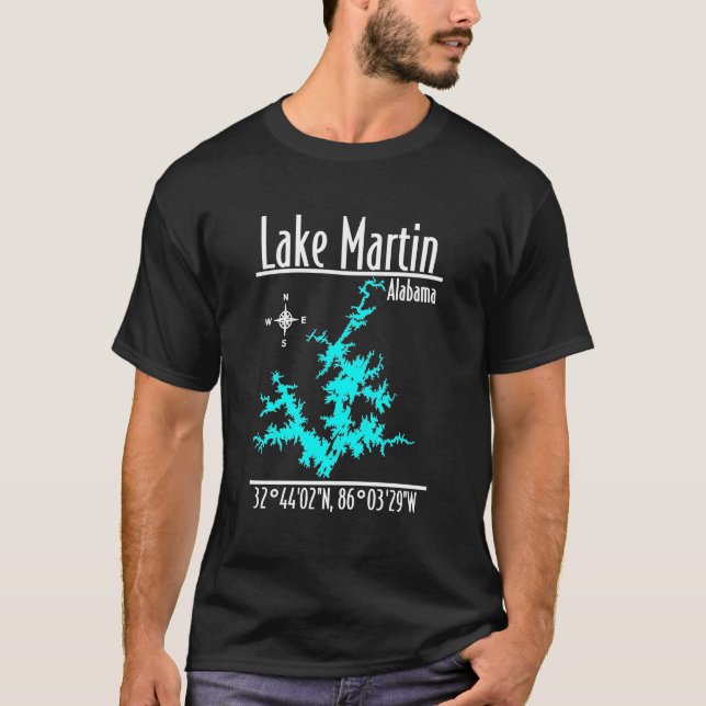 Camiseta de Coordenadas del Mapa Náutico del Lago  (Anverso)