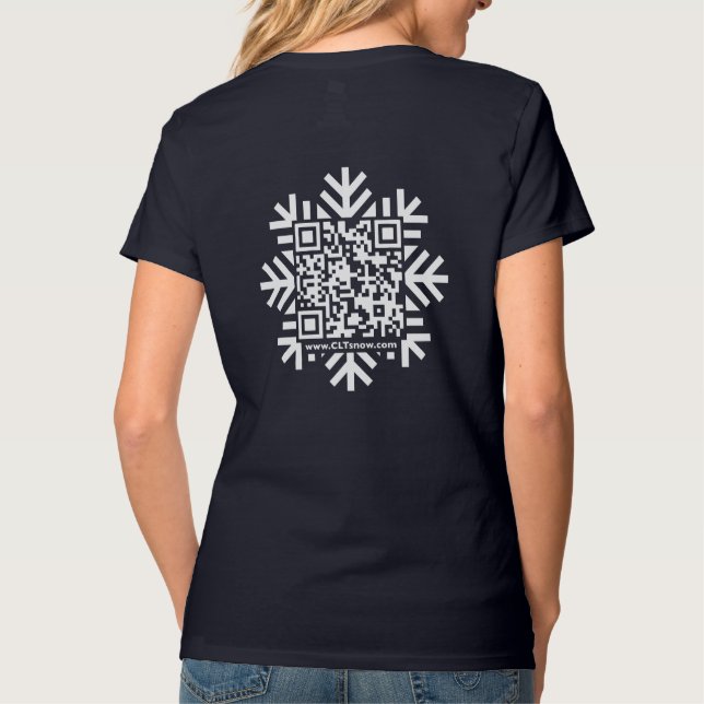 Camiseta de copo de nieve de cuello V para mujeres (Reverso)