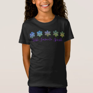 Camiseta de copos de nieve rosados purpúreos brill