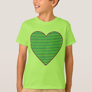 Camiseta de corazón a rayas para chicas