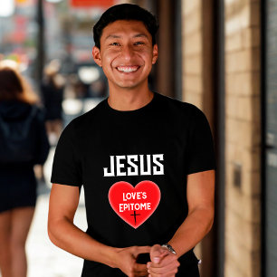 Camiseta de corazón apasionante de Jesús Love