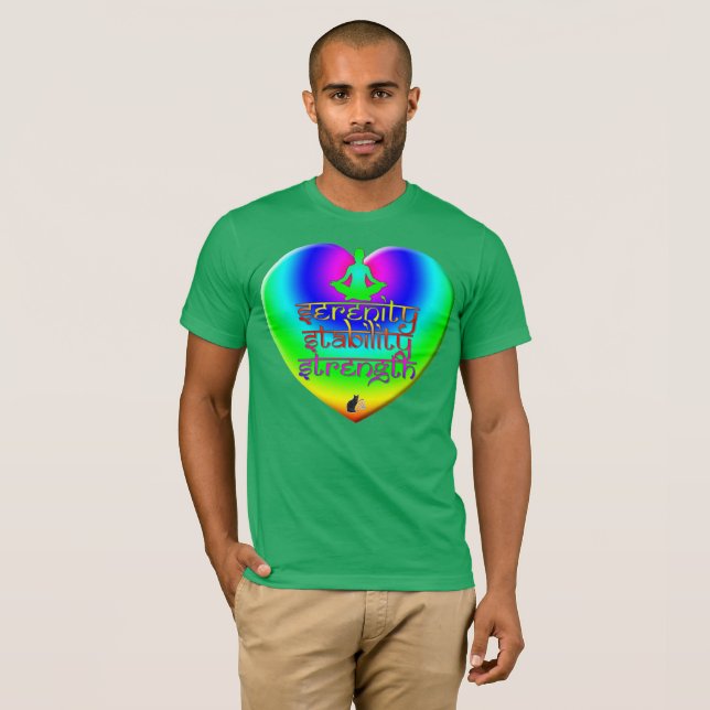 Camiseta de Corazón Arcoíris Fuerza Estabilidad Se (Anverso completo)