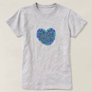 Camiseta de corazón azul para mujeres