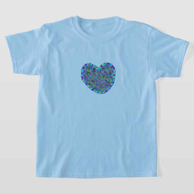 Camiseta de corazón azul para niños (Distribución)