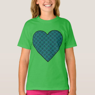 Camiseta de corazón azul pastel para chicas