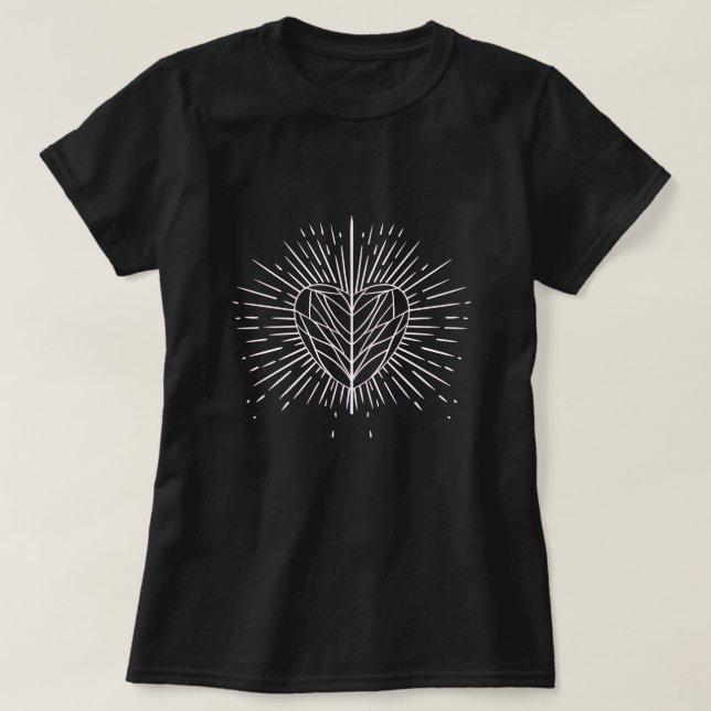 Camiseta de Corazón Blanco y Negro (Diseño del anverso)