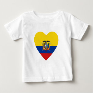 Camiseta de Corazón con Bandera de Ecuador