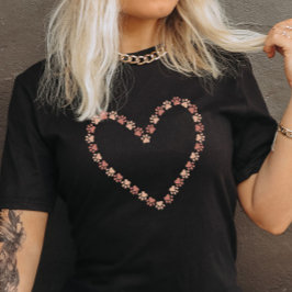 Camiseta de corazón con huellas de patas - Huellas