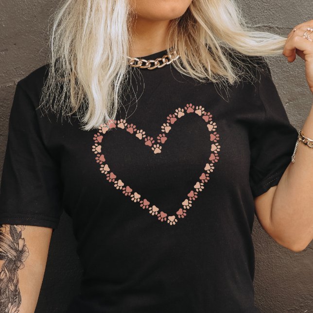 Camiseta de corazón con huellas de patas - Huellas (Subido por el creador)