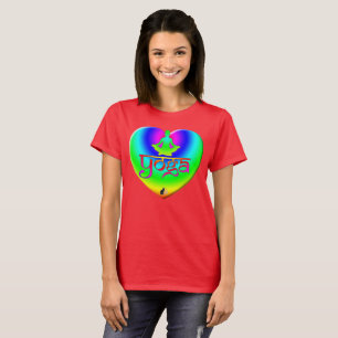 Camiseta de corazón con intenciones de arcoíris de