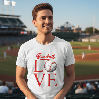 Camiseta de corazón de amor de béisbol vintage