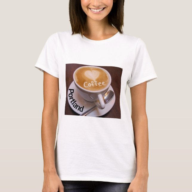 Camiseta de Corazón de Amor Taza de Café Cappuccin (Anverso)