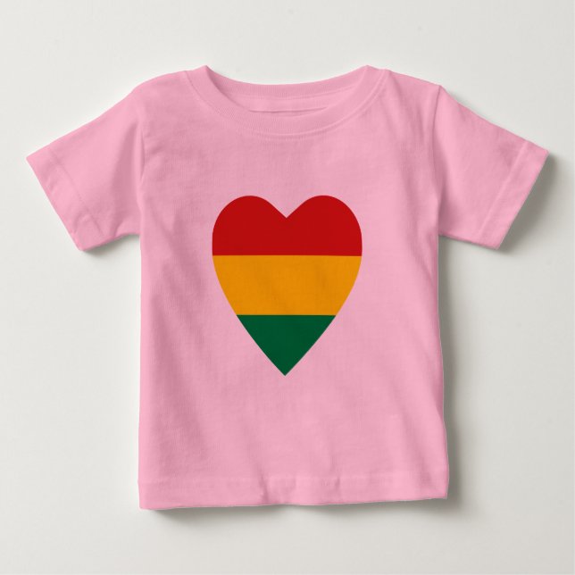 Camiseta de Corazón de Bandera de Bolivia (Anverso)