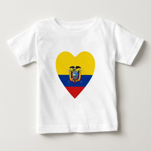 Camiseta de Corazón de Bandera de Ecuador (Anverso)
