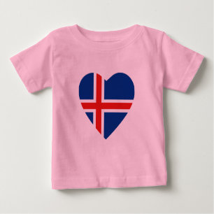 Camiseta de Corazón de Bandera de Islandia