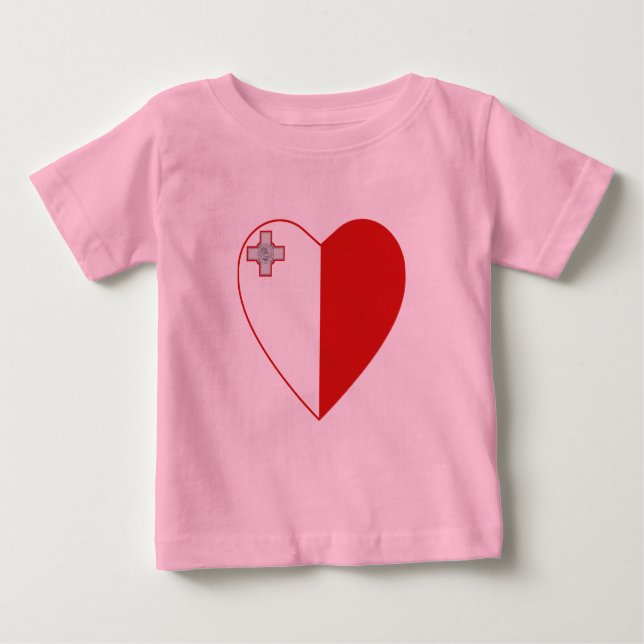 Camiseta de Corazón de Bandera de Malta (Anverso)