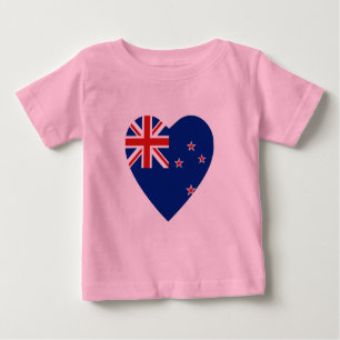 Camiseta de Corazón de Bandera de Nueva Zelanda