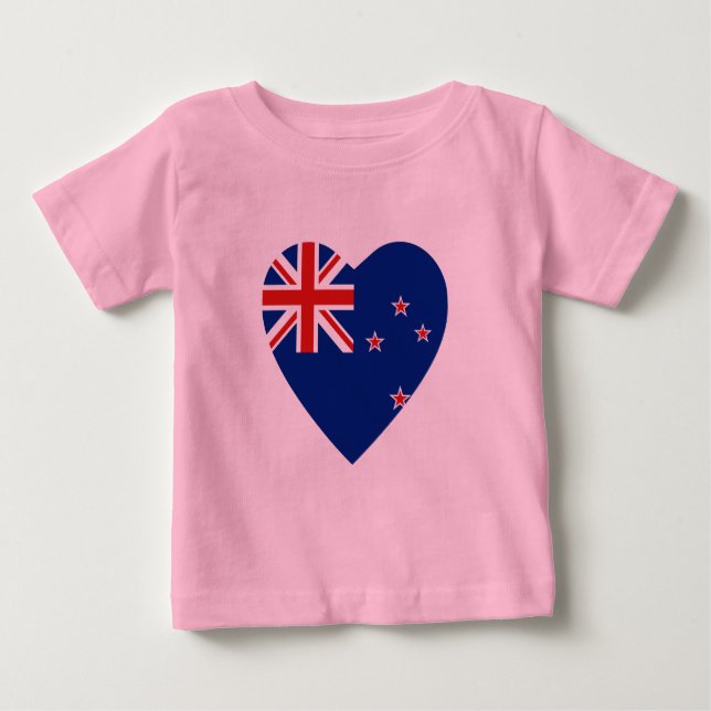 Camiseta de Corazón de Bandera de Nueva Zelanda (Anverso)