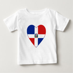 Camiseta de Corazón de Bandera de República Domini