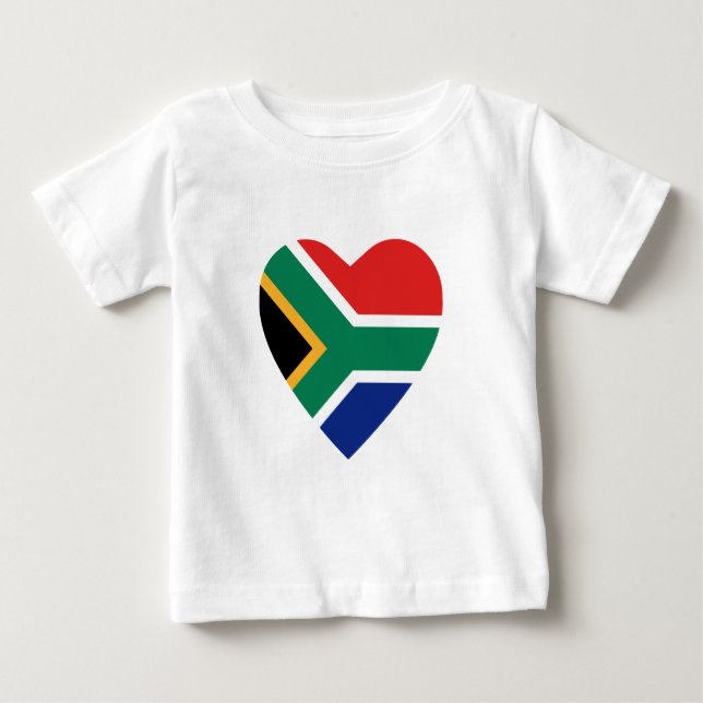 Camiseta de Corazón de Bandera de Sudáfrica (Anverso)
