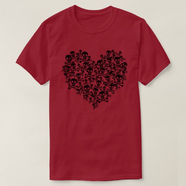 Camiseta de Corazón de Calavera (Diseño del anverso)