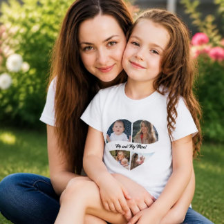 Camiseta de Corazón de Collage de Fotos Personaliz