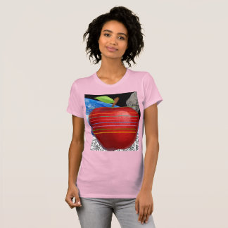 camiseta de corazón de espacio de manzanas para mu