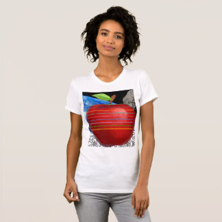 camiseta de corazón de espacio de manzanas para mu