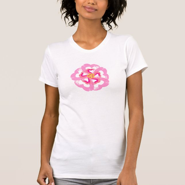 Camiseta de Corazón de Flor Rosa (Anverso)