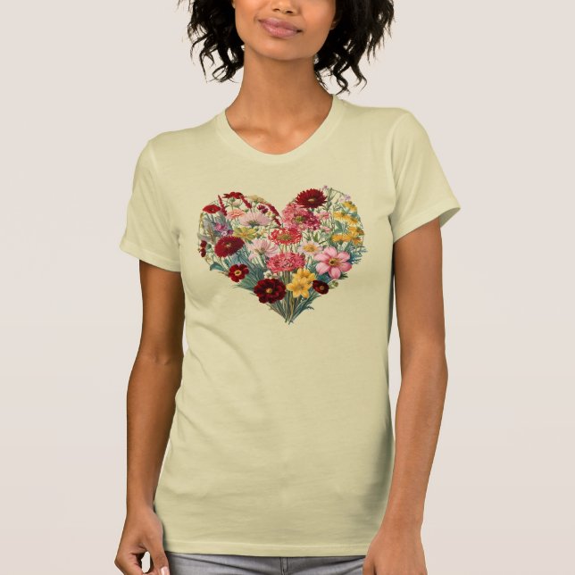 Camiseta de Corazón de Flor Silvestre, Tee de Aman (Anverso)