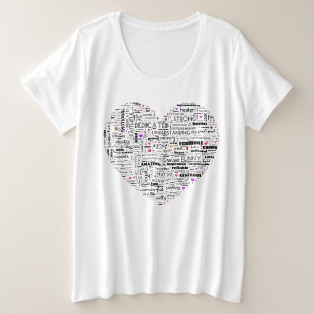Camiseta de corazón de mamá (Anverso del diseño)