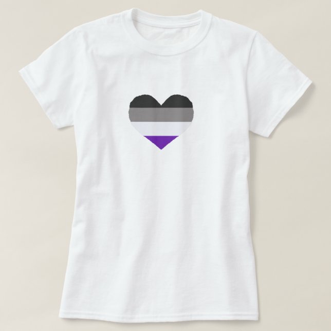 Camiseta de corazón de orgullo asexual (Diseño del anverso)