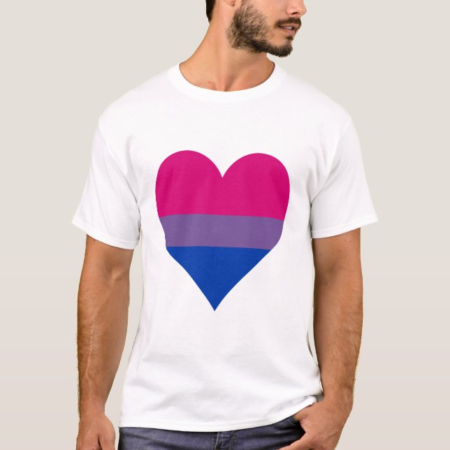 Camiseta de corazón de orgullo de bisexuales (Anverso)