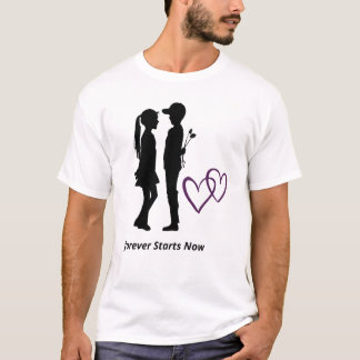 Camiseta de corazón de pareja romántica