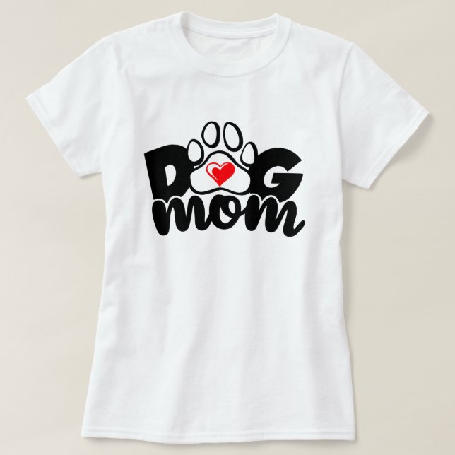 Camiseta de corazón de Perro Mom Paw (Diseño del anverso)