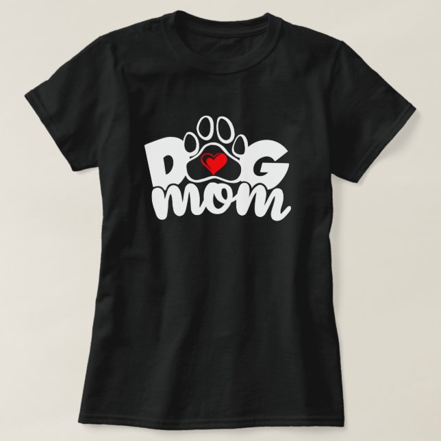 Camiseta de corazón de Perro Mom Paw (Diseño del anverso)