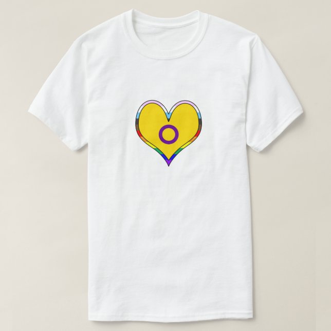Camiseta de Corazón del Orgullo Intersexual (Diseño del anverso)