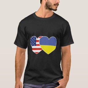Camiseta de corazón gemelo de Ucrania EE. UU. para