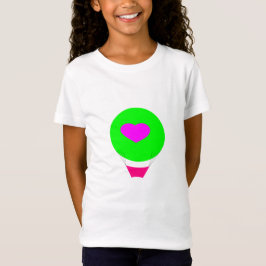 Camiseta de corazón globo aerostático volando alto