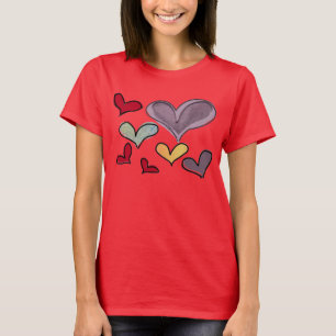 Camiseta de corazón para damas